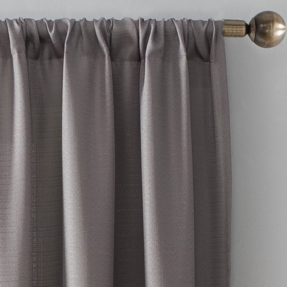 Mainstays textured Gray mod curtain one panel 38“ x 84“ new linen like texture